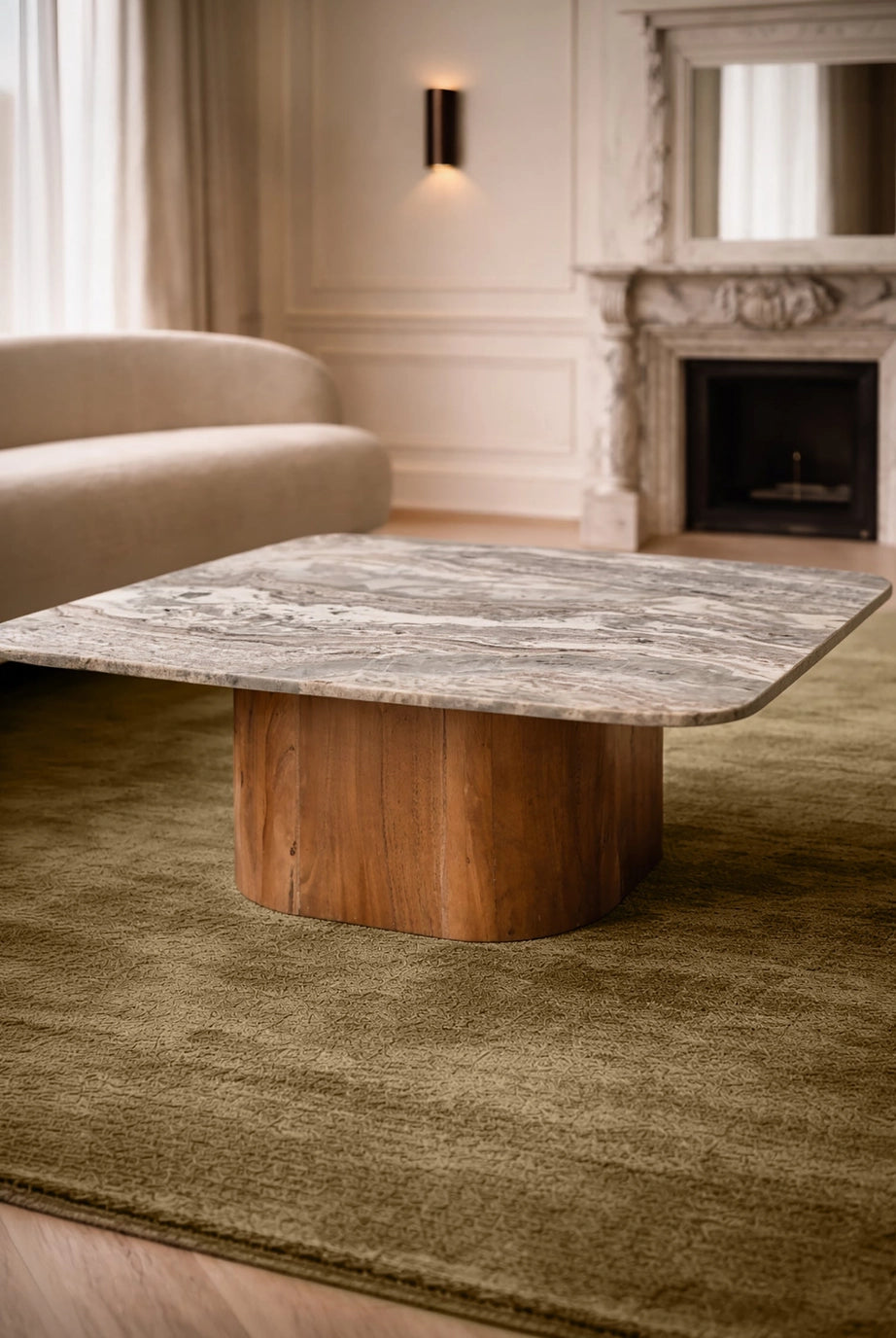 Table basse carrée marbre