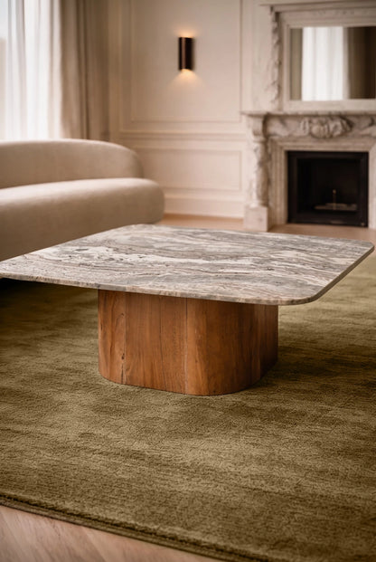 Table basse carrée marbre